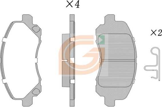 GAMA GA10368 - Kit de plaquettes de frein, frein à disque cwaw.fr