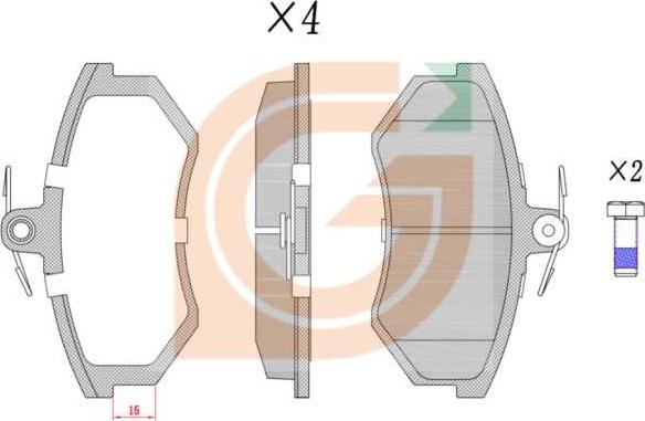 GAMA GA10389 - Kit de plaquettes de frein, frein à disque cwaw.fr