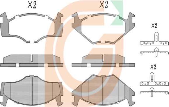 GAMA GA10381 - Kit de plaquettes de frein, frein à disque cwaw.fr