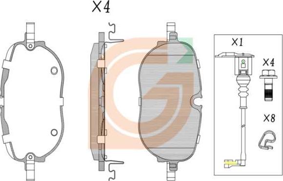 GAMA GA10383 - Kit de plaquettes de frein, frein à disque cwaw.fr