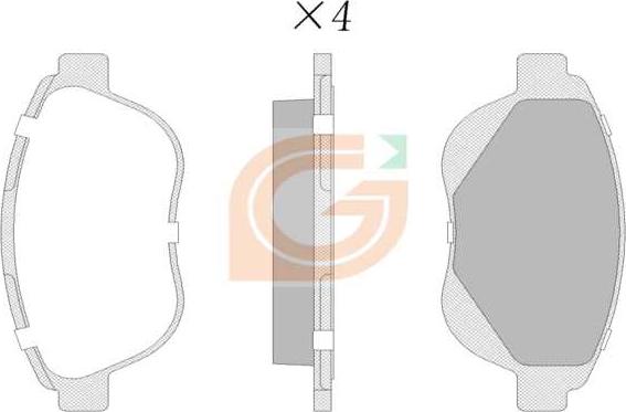 GAMA GA10254 - Kit de plaquettes de frein, frein à disque cwaw.fr