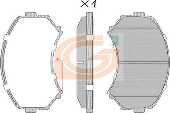 GAMA GA10744 - Kit de plaquettes de frein, frein à disque cwaw.fr