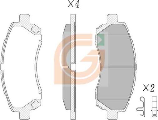 GAMA GA10741 - Kit de plaquettes de frein, frein à disque cwaw.fr