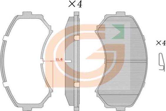 GAMA GA10743 - Kit de plaquettes de frein, frein à disque cwaw.fr