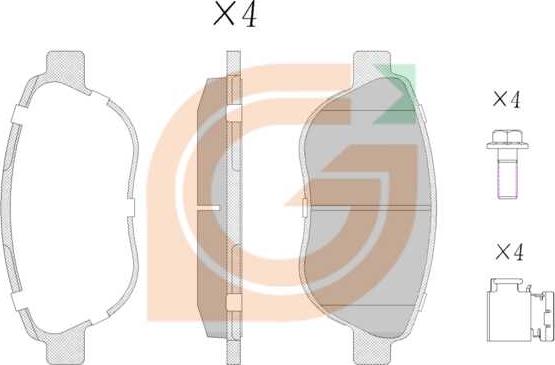 GAMA GA11904 - Kit de plaquettes de frein, frein à disque cwaw.fr