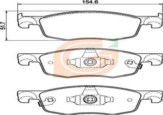 GAMA GA11483 - Kit de plaquettes de frein, frein à disque cwaw.fr