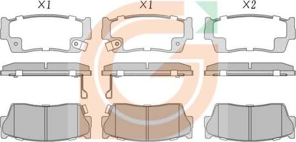 GAMA GA11573 - Kit de plaquettes de frein, frein à disque cwaw.fr