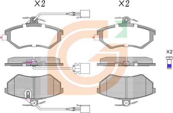 GAMA GA11663 - Kit de plaquettes de frein, frein à disque cwaw.fr