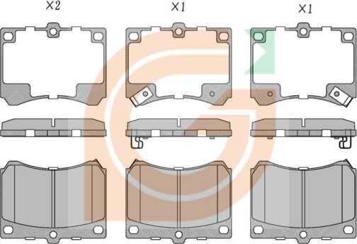 GAMA GA11670 - Kit de plaquettes de frein, frein à disque cwaw.fr