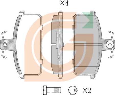 GAMA GA11009 - Kit de plaquettes de frein, frein à disque cwaw.fr