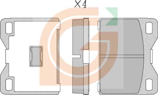 GAMA GA11088 - Kit de plaquettes de frein, frein à disque cwaw.fr