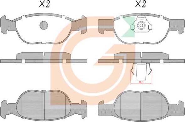 GAMA GA11854 - Kit de plaquettes de frein, frein à disque cwaw.fr