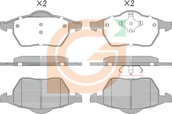 GAMA GA11808 - Kit de plaquettes de frein, frein à disque cwaw.fr