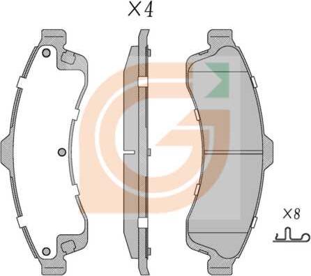 GAMA GA11393 - Kit de plaquettes de frein, frein à disque cwaw.fr