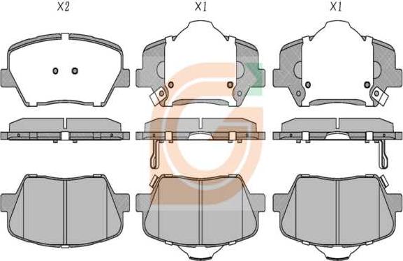 GAMA GA11362 - Kit de plaquettes de frein, frein à disque cwaw.fr