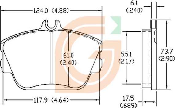 GAMA GA11735 - Kit de plaquettes de frein, frein à disque cwaw.fr