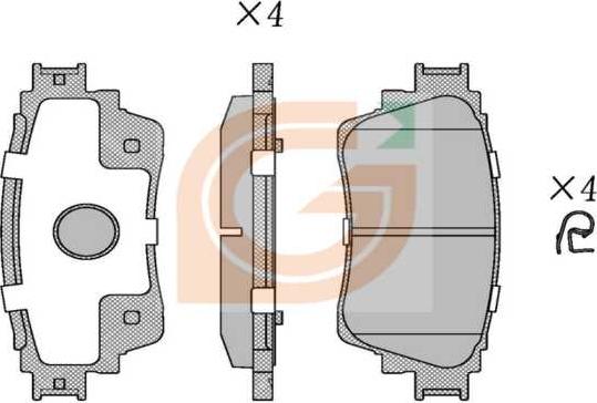 GAMA GA20448 - Kit de plaquettes de frein, frein à disque cwaw.fr