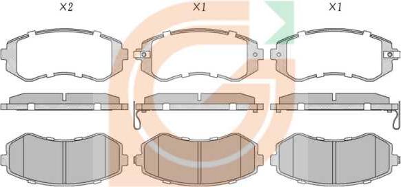 GAMA GA20460 - Kit de plaquettes de frein, frein à disque cwaw.fr