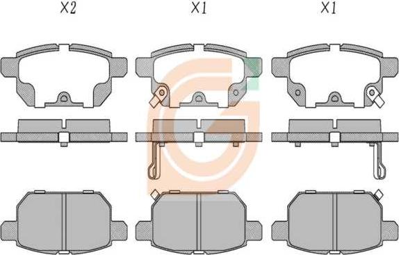 GAMA GA20405 - Kit de plaquettes de frein, frein à disque cwaw.fr