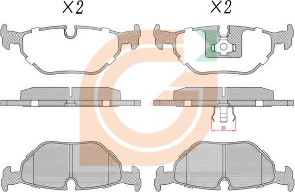 GAMA GA20558 - Kit de plaquettes de frein, frein à disque cwaw.fr