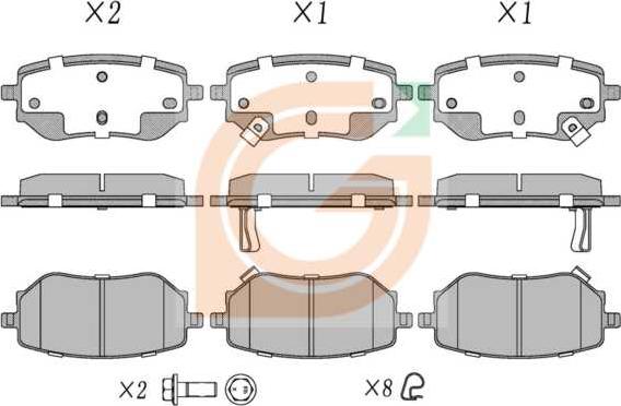 GAMA GA20531 - Kit de plaquettes de frein, frein à disque cwaw.fr