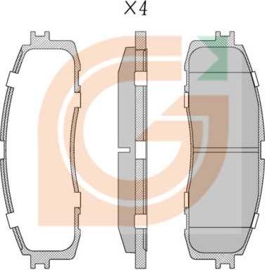 GAMA GA20573 - Kit de plaquettes de frein, frein à disque cwaw.fr