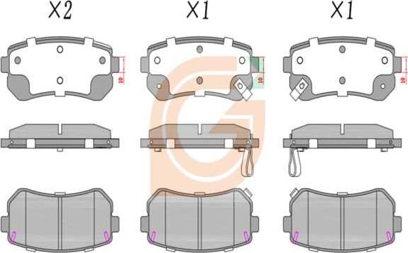 GAMA GA20625 - Kit de plaquettes de frein, frein à disque cwaw.fr