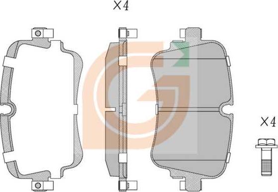 GAMA GA20025 - Kit de plaquettes de frein, frein à disque cwaw.fr