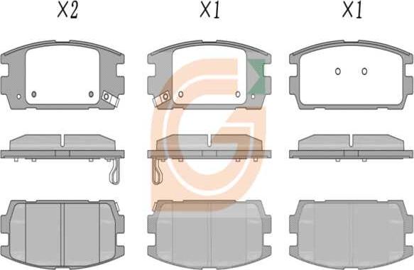 GAMA GA20349 - Kit de plaquettes de frein, frein à disque cwaw.fr