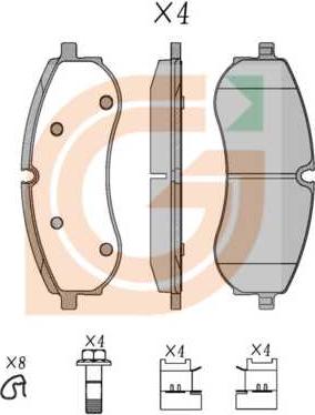 GAMA GA20756 - Kit de plaquettes de frein, frein à disque cwaw.fr