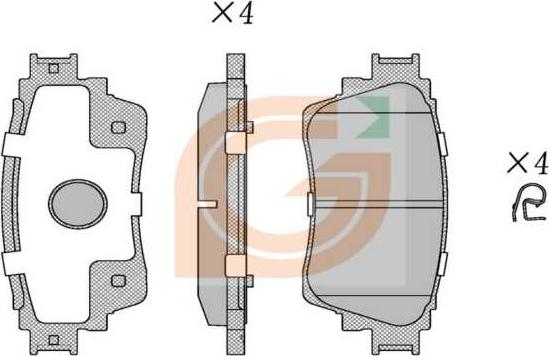 GAMA GA20751 - Kit de plaquettes de frein, frein à disque cwaw.fr