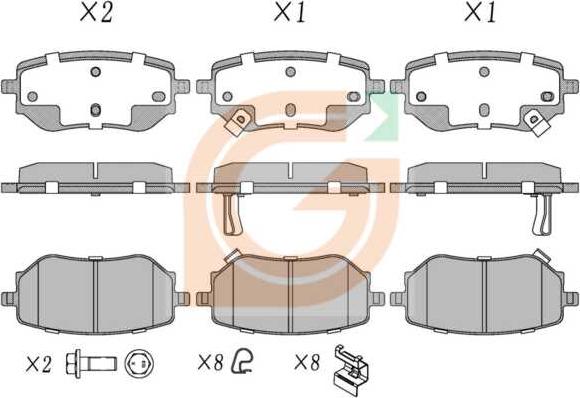 GAMA GA20739 - Kit de plaquettes de frein, frein à disque cwaw.fr