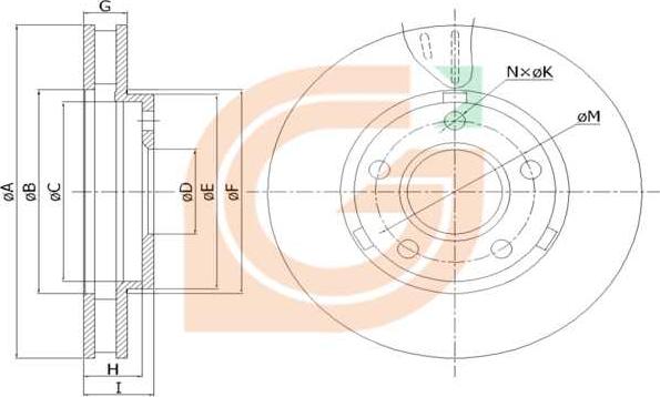 GAMA GM20055 - Disque de frein cwaw.fr