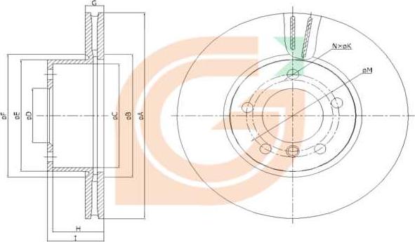 GAMA GM20037 - Disque de frein cwaw.fr