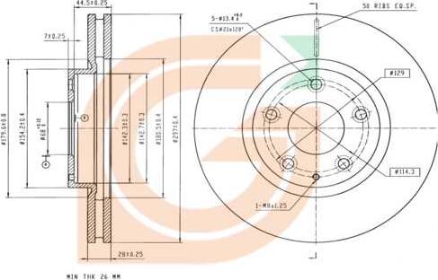 GAMA GM20021 - Disque de frein cwaw.fr