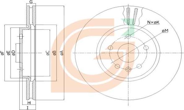 GAMA GM20077 - Disque de frein cwaw.fr