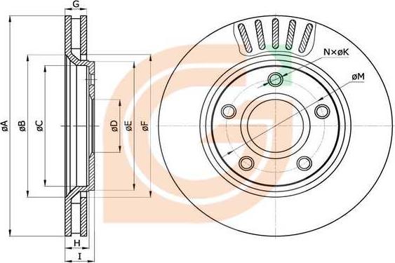 GAMA GM20195 - Disque de frein cwaw.fr