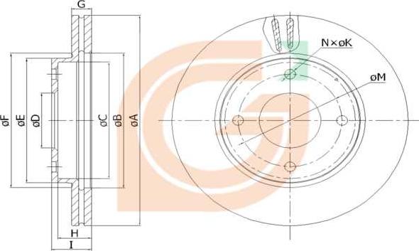 GAMA GM20188 - Disque de frein cwaw.fr