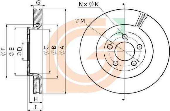 GAMA GM20849 - Disque de frein cwaw.fr