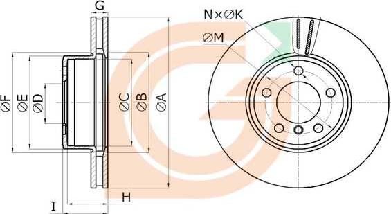 GAMA GM20713 - Disque de frein cwaw.fr