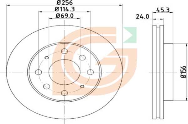 GAMA GM21323 - Disque de frein cwaw.fr