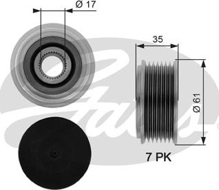 Gates OAP7070 - Poulie, alternateur cwaw.fr