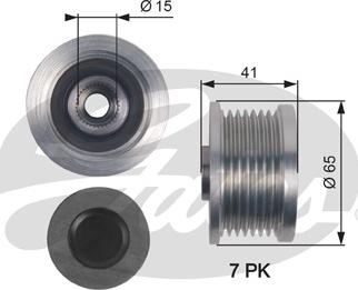 Gates OAP7125 - Poulie, alternateur cwaw.fr