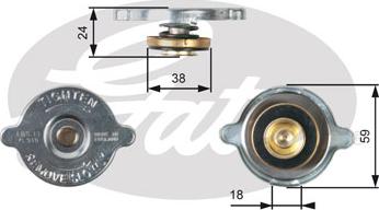 Gates RC115 - Bouchon de radiateur cwaw.fr