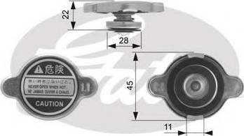 Gates RC128 - Bouchon de radiateur cwaw.fr