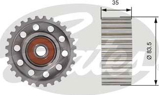 Gates T42100 - Poulie renvoi / transmission, courroie de distribution cwaw.fr