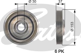 Gates TVD1090 - Poulie, vilebrequin cwaw.fr