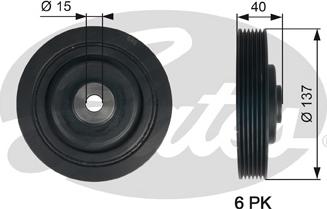 Gates TVD1045 - Poulie, vilebrequin cwaw.fr