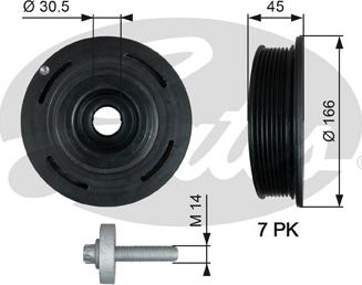 Gates TVD1054A - Poulie, vilebrequin cwaw.fr