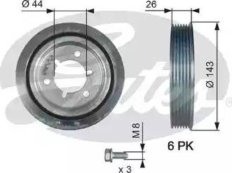 Gates TVD1055A - Poulie, vilebrequin cwaw.fr